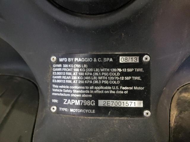 2014 PIAGGIO FLY 150 ZAPM798G2E7001571