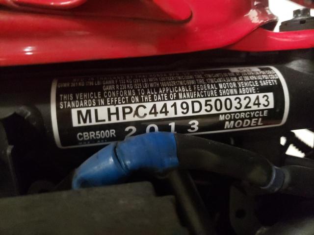 2013 HONDA CBR500 R MLHPC4419D5003243