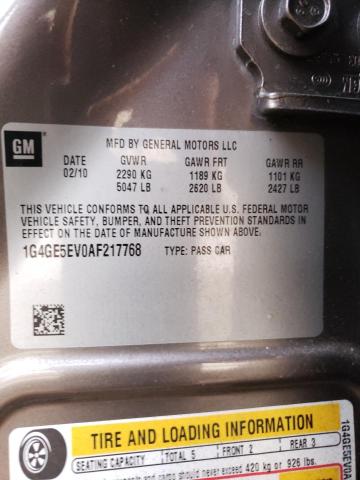 2010 BUICK LACROSSE C 1G4GE5EV0AF217768