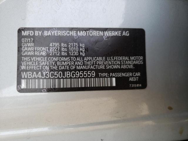 2018 BMW 430XI GRAN WBA4J3C50JBG95559