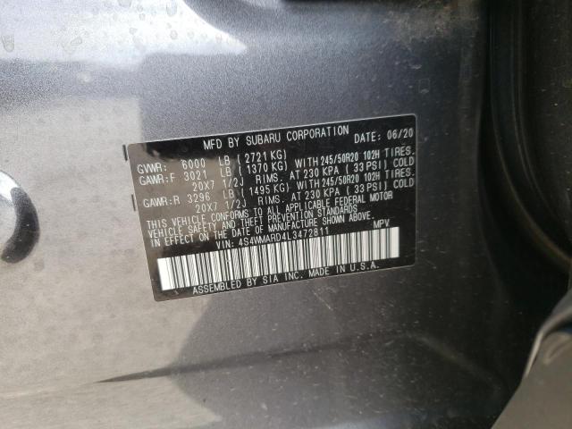 2020 SUBARU ASCENT TOU 4S4WMARD4L3472811