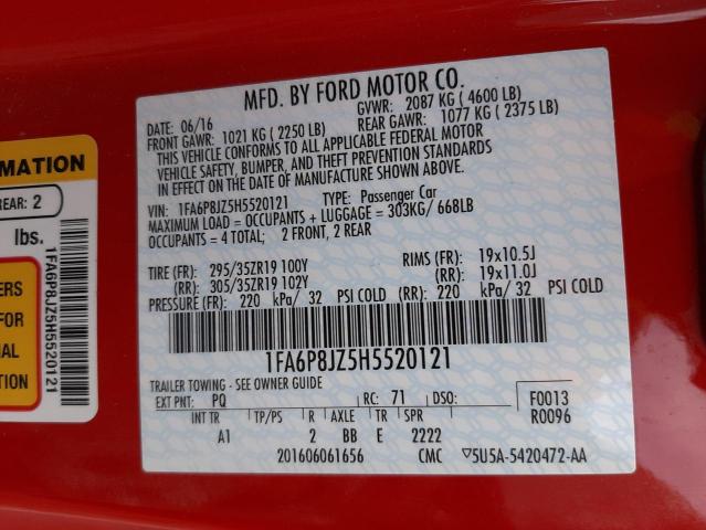 2017 FORD MUSTANG SH 1FA6P8JZ5H5520121