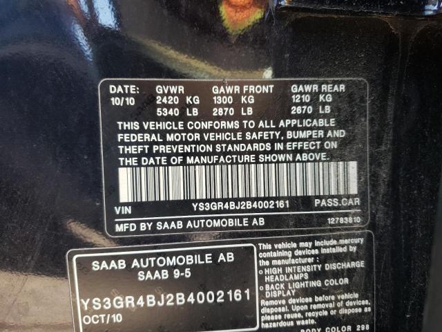 2011 SAAB 9-5 AERO YS3GR4BJ2B4002161