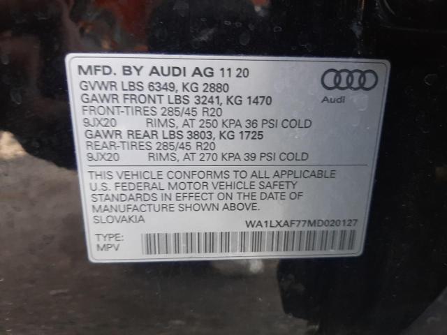 VIN WA1LXAF77MD020127 2021 Audi Q7, Premium Plus no.10