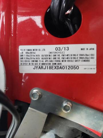2013 YAMAHA FZ6 R JYARJ18EXDA012050