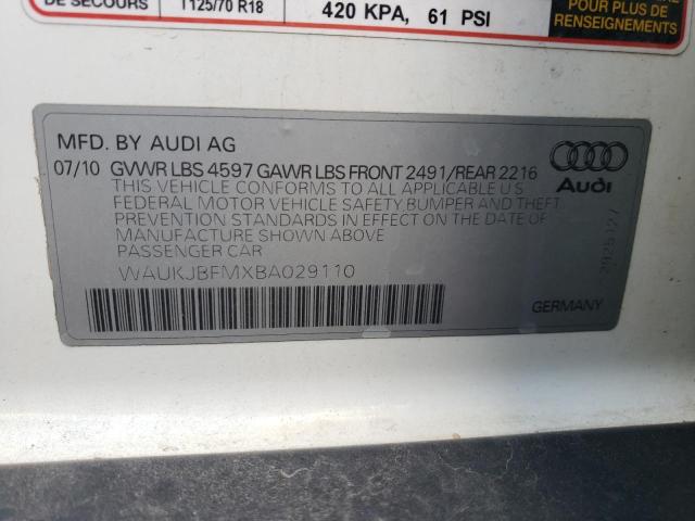 2011 AUDI A3 WAUKJBFMXBA029110