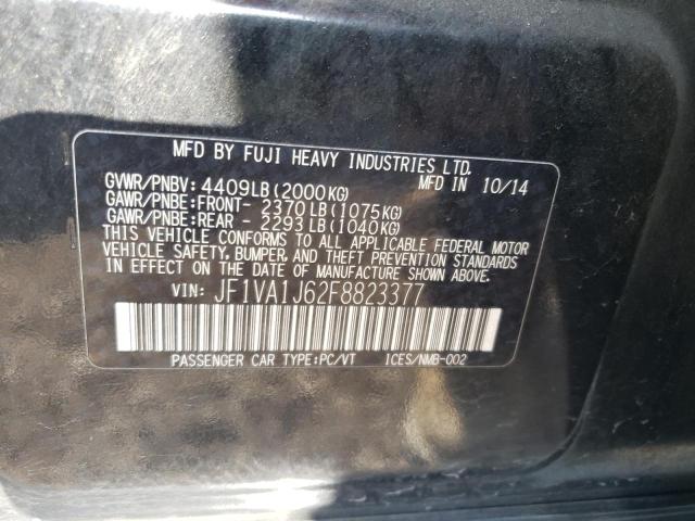 2015 SUBARU WRX LIMITE JF1VA1J62F8823377