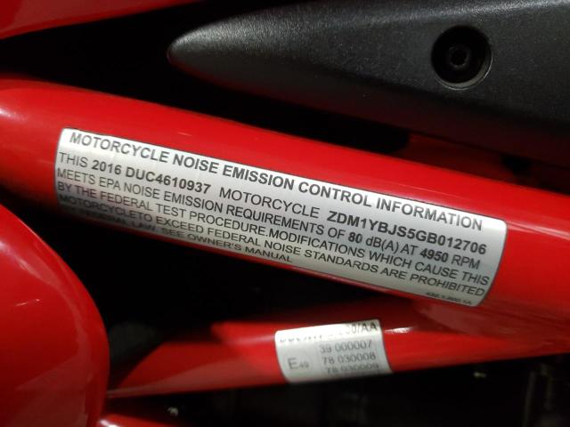 2016 DUCATI HYPERMOTAR ZDM1YBJS5GB012706