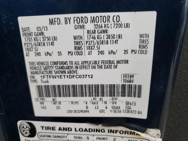 2013 FORD 150 1FTFW1ET1DFC03712