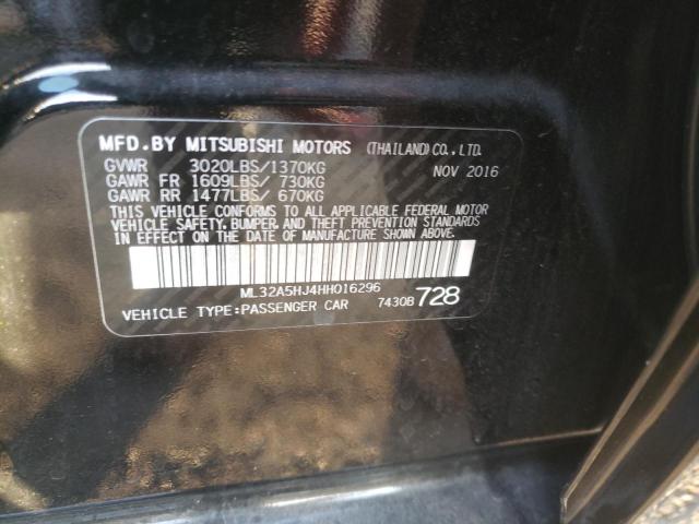 2017 MITSUBISHI MIRAGE GT ML32A5HJ4HH016296