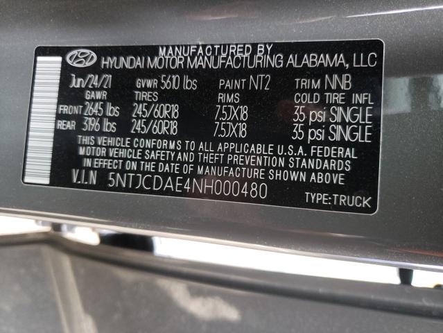2022 HYUNDAI SANTA CRUZ 5NTJCDAE4NH000480