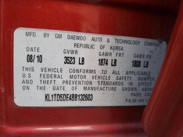 2011 CHEVROLET AVEO LS KL1TD5DE4BB132603