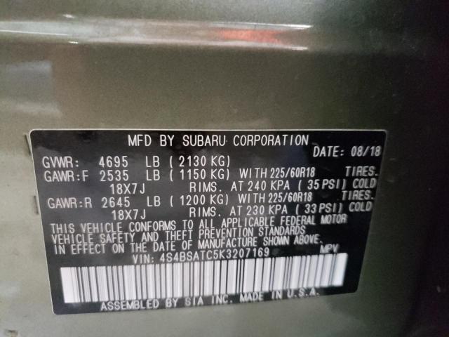 2019 SUBARU OUTBACK TO 4S4BSATC5K3207169