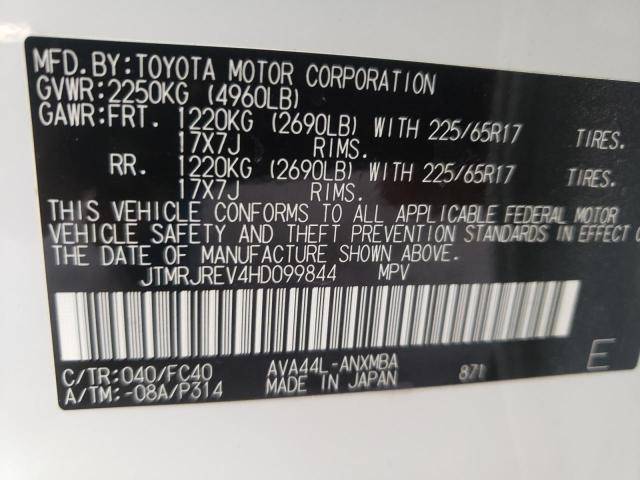 2017 TOYOTA RAV4 HV LE JTMRJREV4HD099844