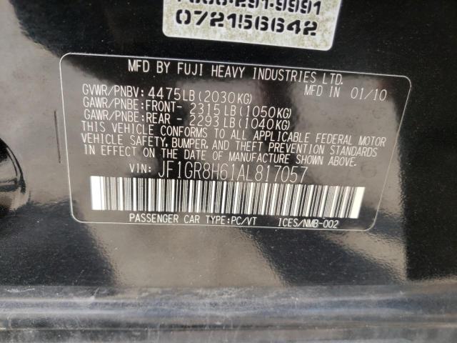 2010 SUBARU IMPREZA WR JF1GR8H61AL817057