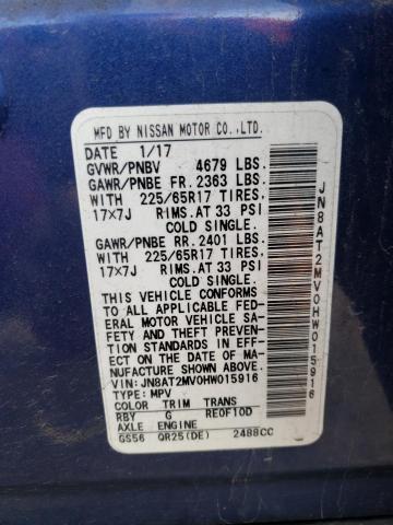JN8AT2MV0HW015916 Nissan ROGUE S
