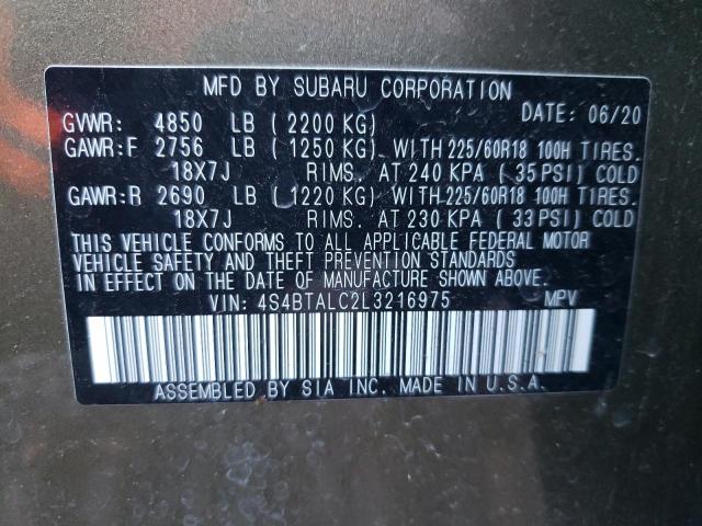 2020 SUBARU OUTBACK LI 4S4BTALC2L3216975
