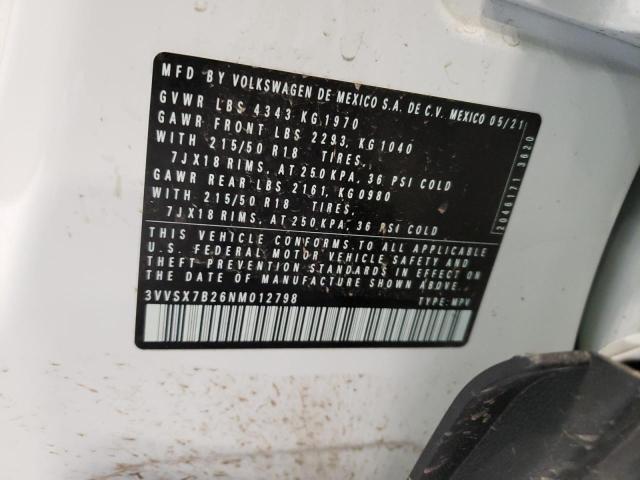2022 VOLKSWAGEN TAOS SE 3VVSX7B26NM012798