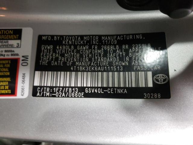 4T1BK3EK6AU111513 Toyota Camry Se 2010. Фото: 9