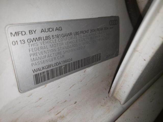 2013 AUDI S4 PRESTIG WAUKGBFL0DA196424