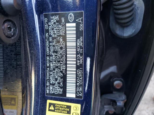 2010 LEXUS HS 250H JTHBB1BA8A2030947
