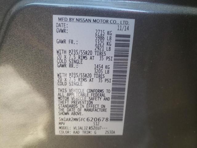 2015 NISSAN PATHFINDER - 5N1AR2MN5FC620678