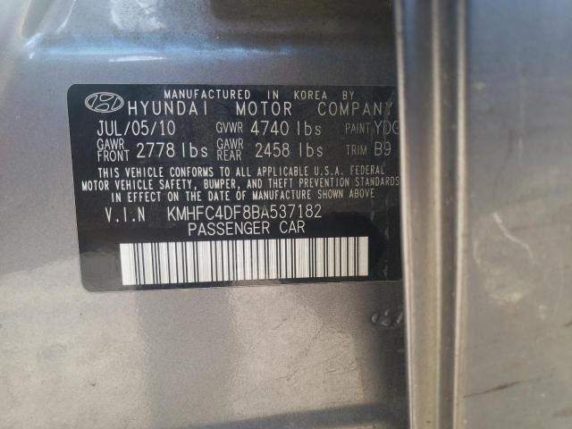 2011 HYUNDAI AZERA GLS KMHFC4DF8BA537182