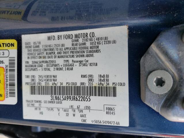 2018 LINCOLN MKZ PREMIE 3LN6L5A99JR622055