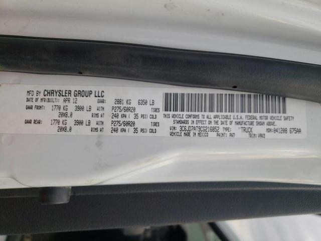 2012 DODGE RAM 1500 S 3C6JD7AT9CG216852