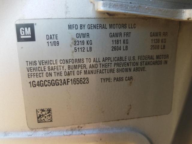 2010 BUICK LACROSSE C 1G4GC5GG3AF165623