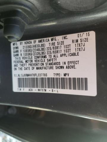 2015 HONDA CRV 5J6RM4H76FL037785