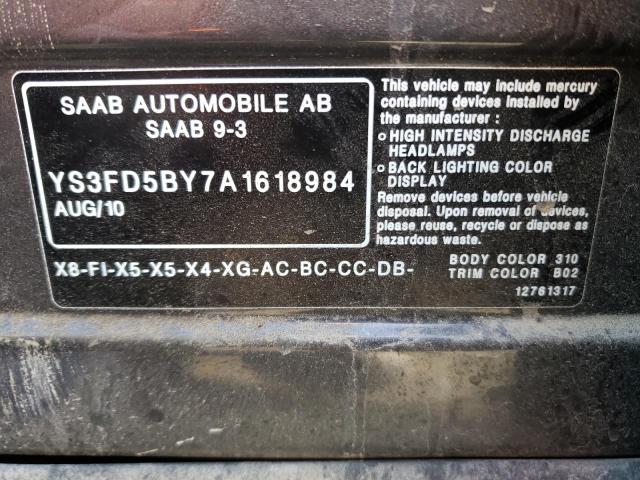2010 SAAB 9-3 2.0T YS3FD5BY7A1618984