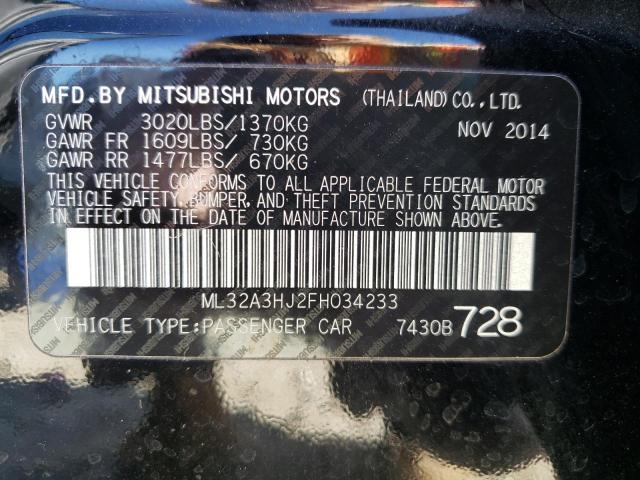 2015 MITSUBISHI MIRAGE DE ML32A3HJ2FH034233