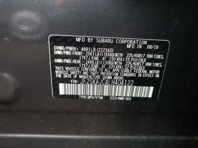 2020 SUBARU FORESTER JF2SKAJC4LH404122