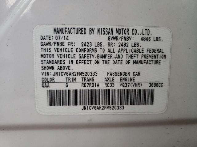 2015 INFINITI Q40 JN1CV6AR2FM520333