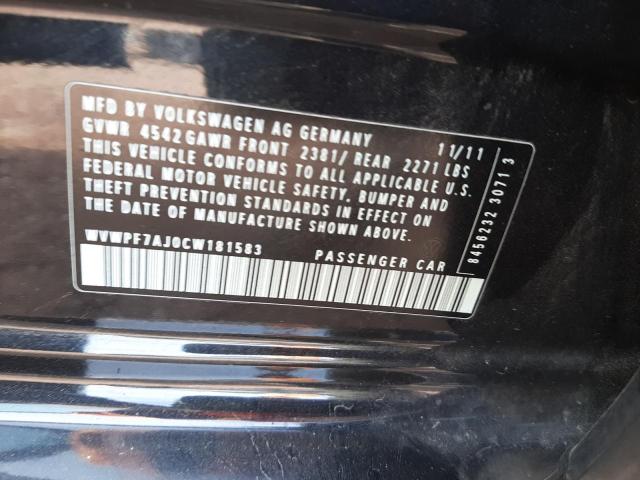 2012 VOLKSWAGEN GOLF R WVWPF7AJ0CW181583