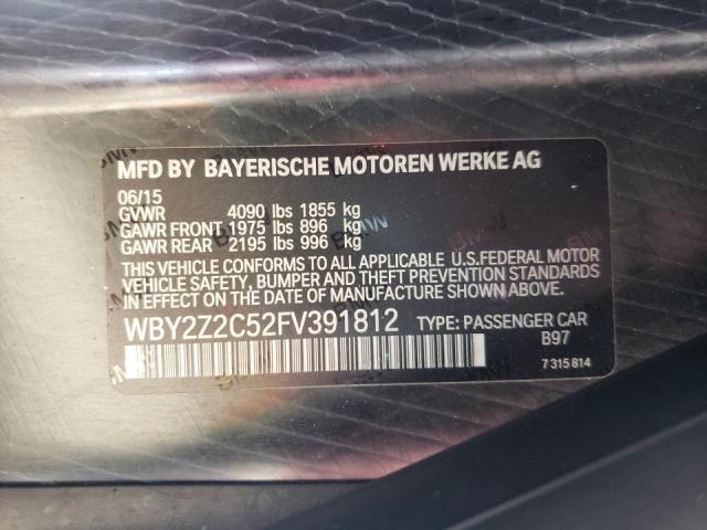 VIN WBY2Z2C52FV391812 2015 BMW I8 no.10