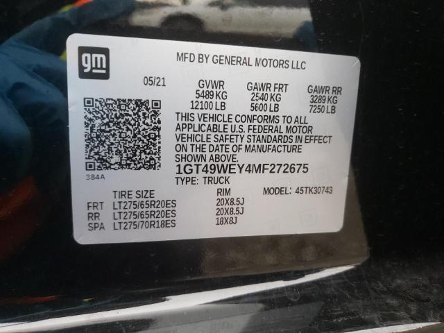2021 GMC SIERRA K35 1GT49WEY4MF272675