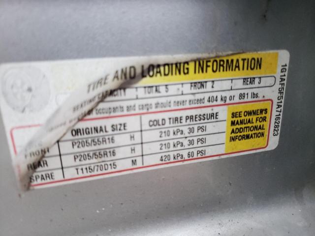 2010 CHEVROLET COBALT 2LT 1G1AF5F51A7162823