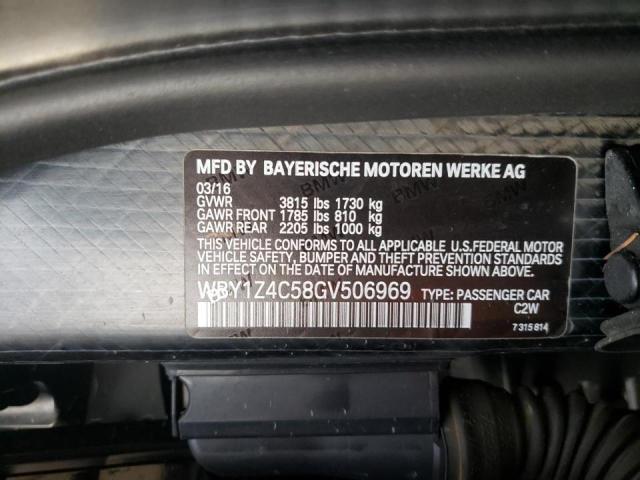 2016 BMW I3 REX WBY1Z4C58GV506969