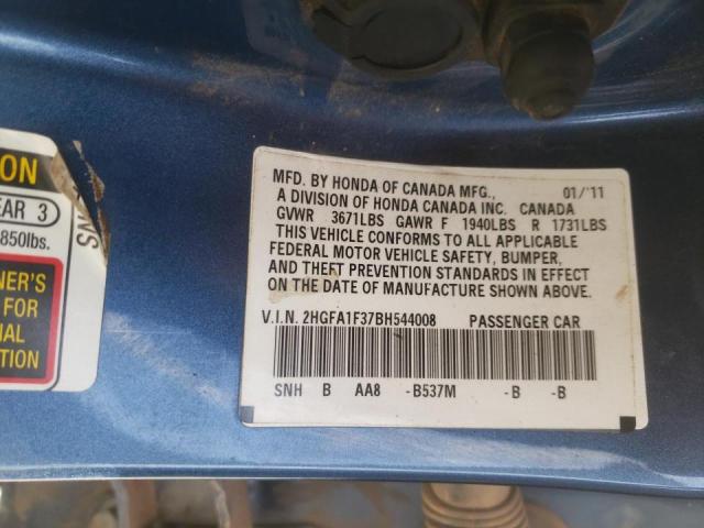 2011 HONDA CIVIC VP 2HGFA1F37BH544008