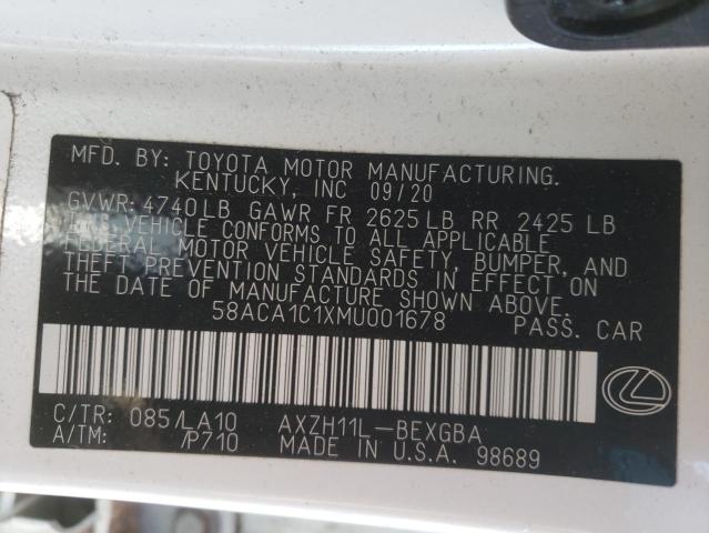 2021 LEXUS ES 300H BA 58ACA1C1XMU001678