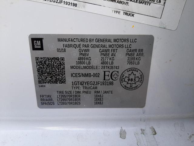 2018 GMC SIERRA K35 1GT42YEG2JF193198