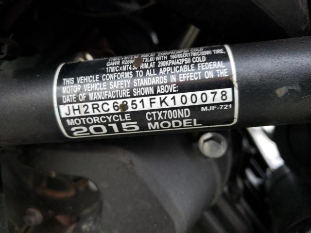 2015 HONDA CTX700 ND JH2RC6851FK100078