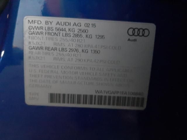 2015 AUDI SQ5 PRESTI WA1VGAFP1FA106840