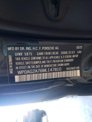 2021 PORSCHE PANAMERA G WP0AG2A76ML147810
