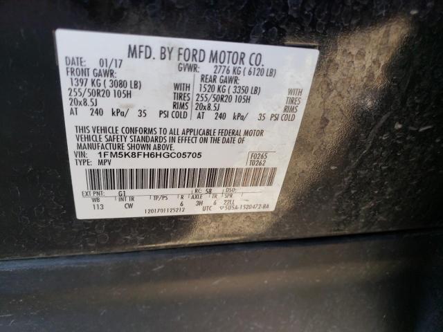 1FM5K8FH6HGC05705 Ford Explorer Limited