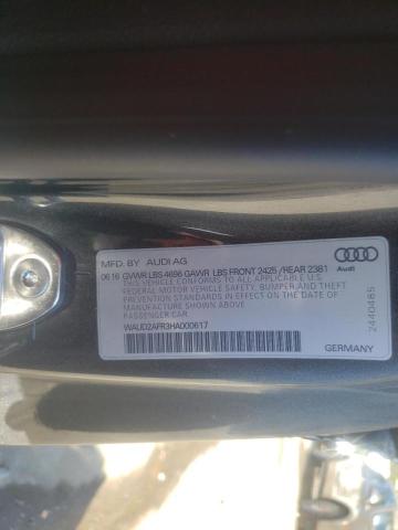 2017 AUDI A5 SPORT WAUD2AFR3HA000617