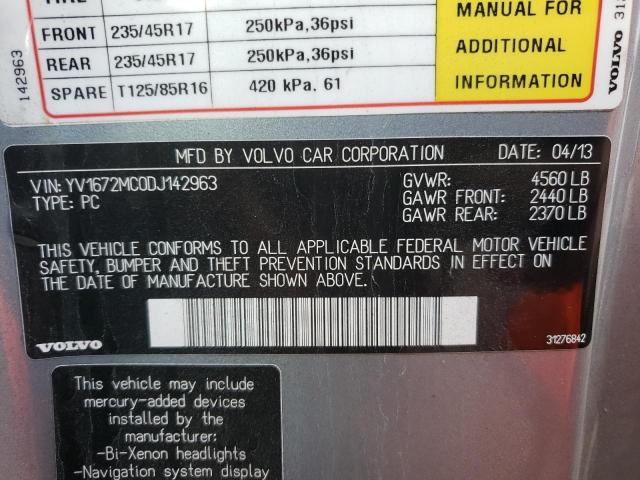 2013 VOLVO C70 T5 YV1672MC0DJ142963