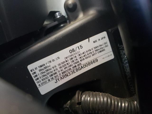2016 YAMAHA FZ09 JYARN33E8GA008669